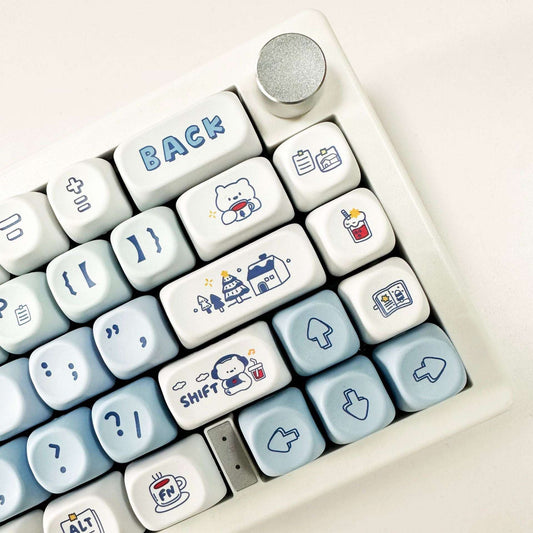 Winter Bear Dye-Sub PBT Keycaps | 135 keys | MOA Profile | ANSI | Keycaps only