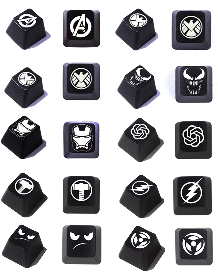 Custom Engraved Backlit Multicolor ABS OEM Profile Keycaps