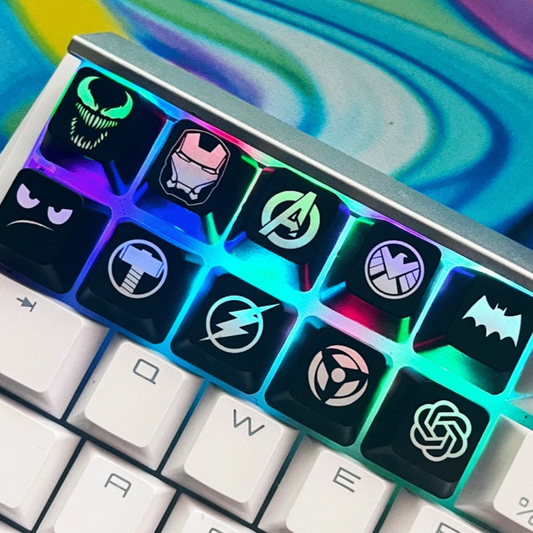Custom Engraved Backlit Multicolor ABS OEM Profile Keycaps
