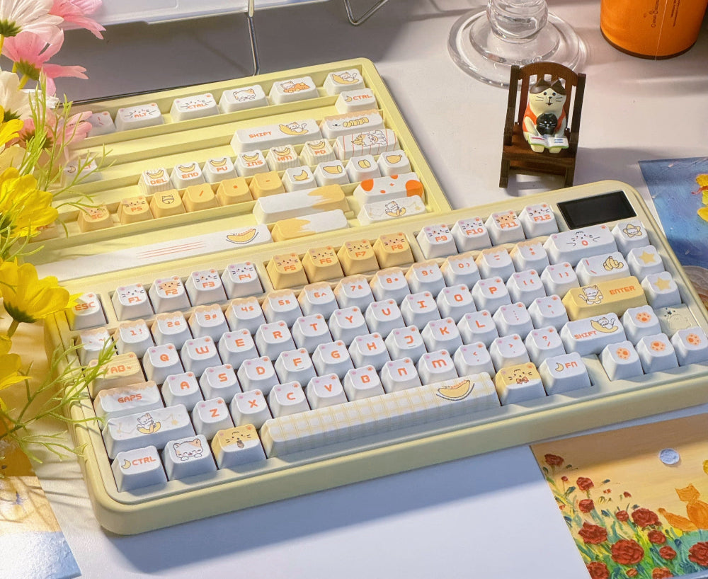 Banana Cat Keycap Set