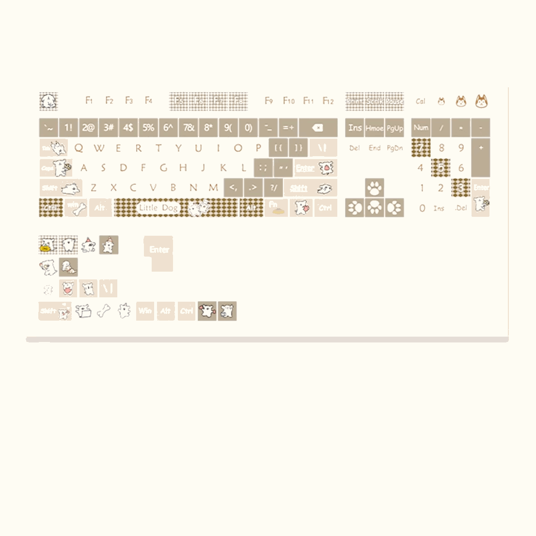 Checkered Pup Keycap Set