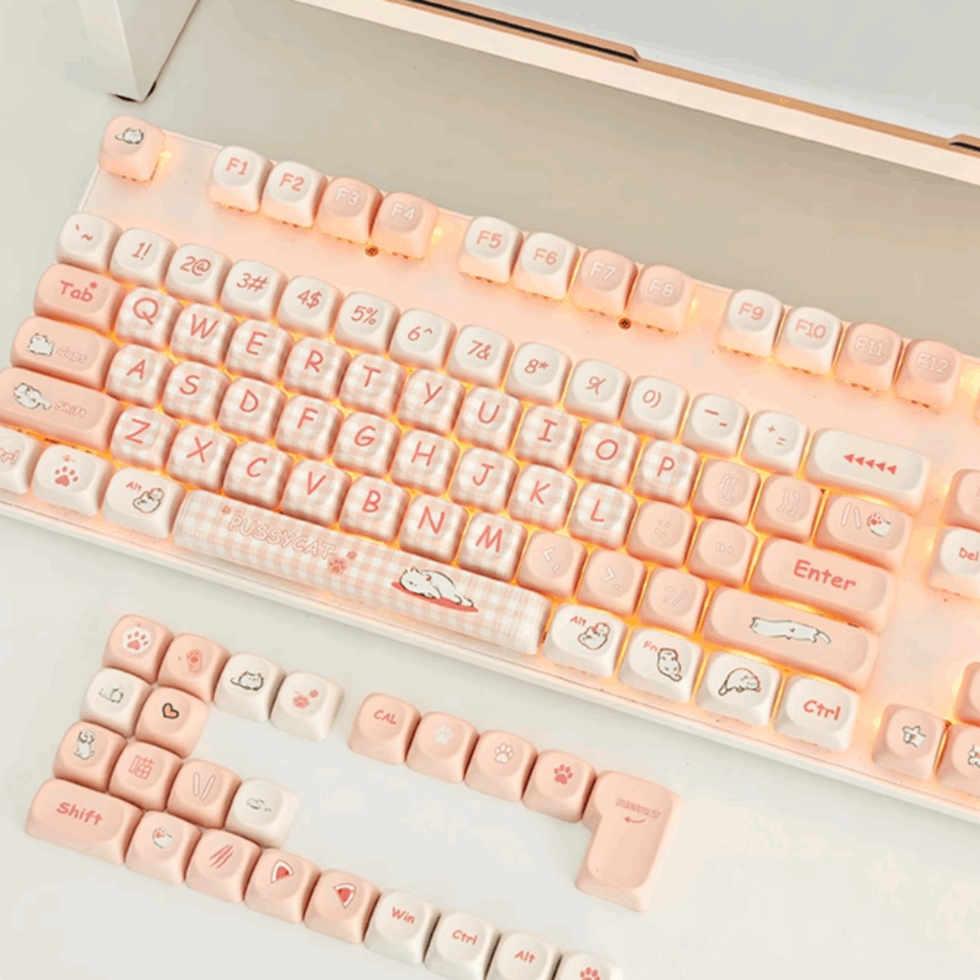 Sleepy Cat Keycap Set