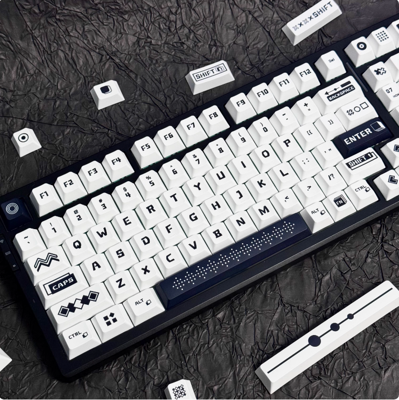 Black Geometric Keycap Set