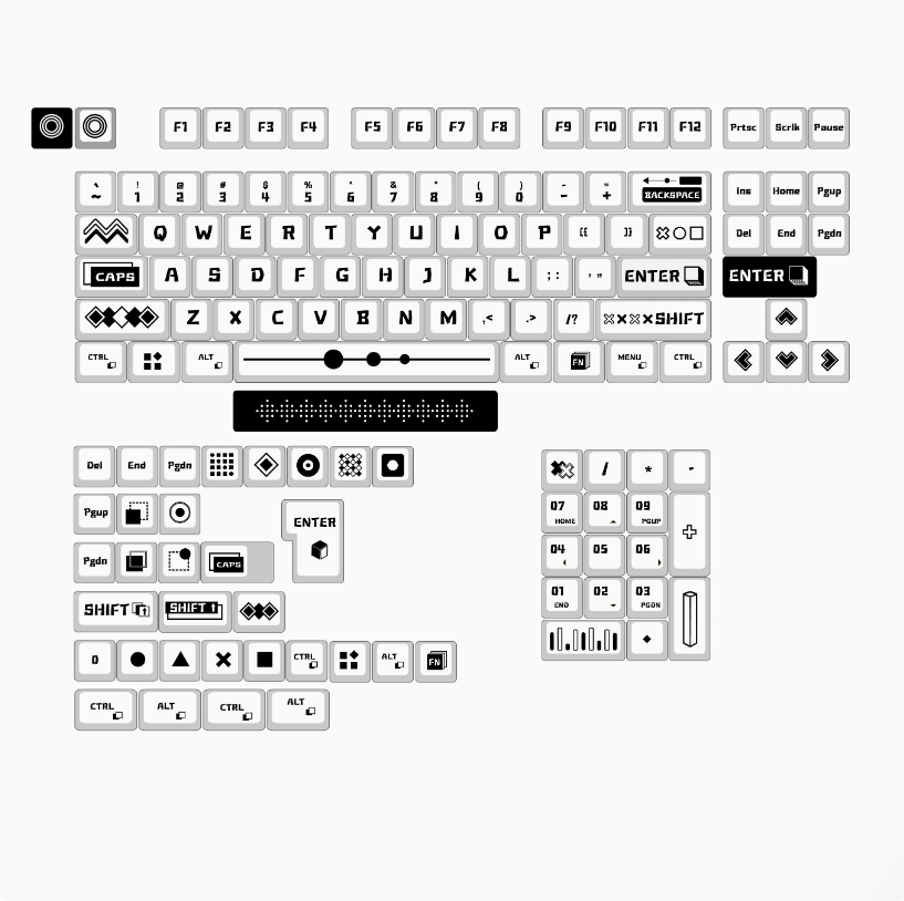 Black Geometric Keycap Set