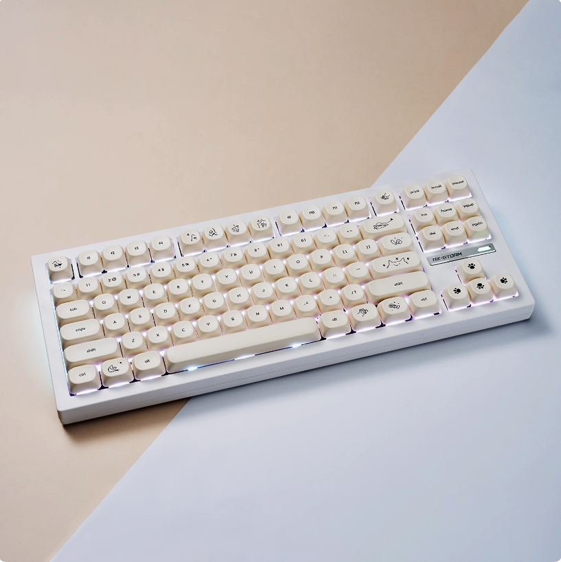 Minimalist Cat & Dog Keycap Set | Mini Characters