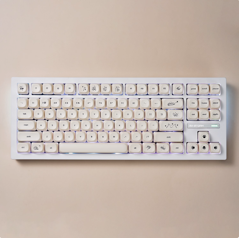 Minimalist Cat & Dog Keycap Set | Mini Characters