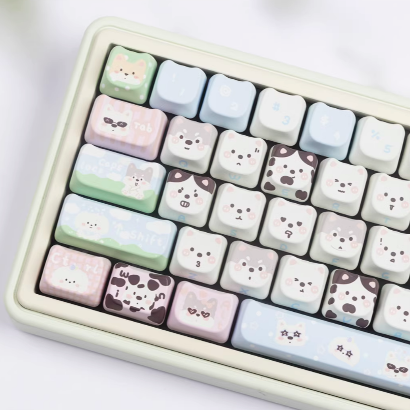 Cute Pups Keycap Set (No Letters)