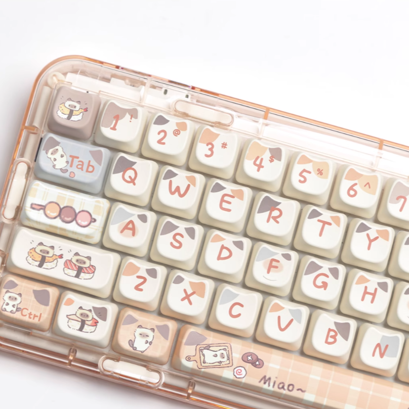 Sushi Siamese Cat Keycap Set