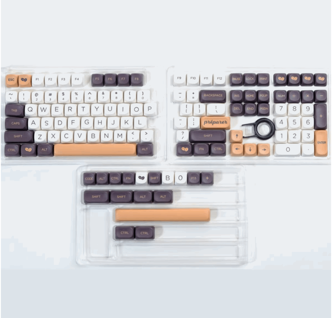 KBCaps Coffee Dye-Sub PBT Keycaps | 126 keys | MOA Profile | ANSI | Keycaps only