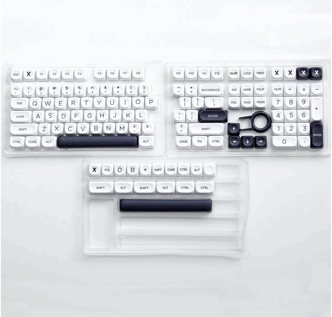 KBCaps Minimalist White Dye-Sub PBT Keycaps | 126 keys | MOA Profile | ANSI | Keycaps only