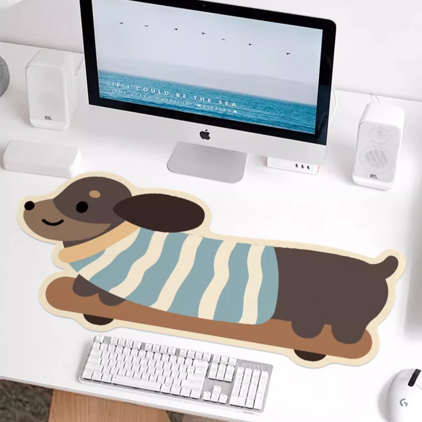 Odd Shape Walking Dog Desk Mat