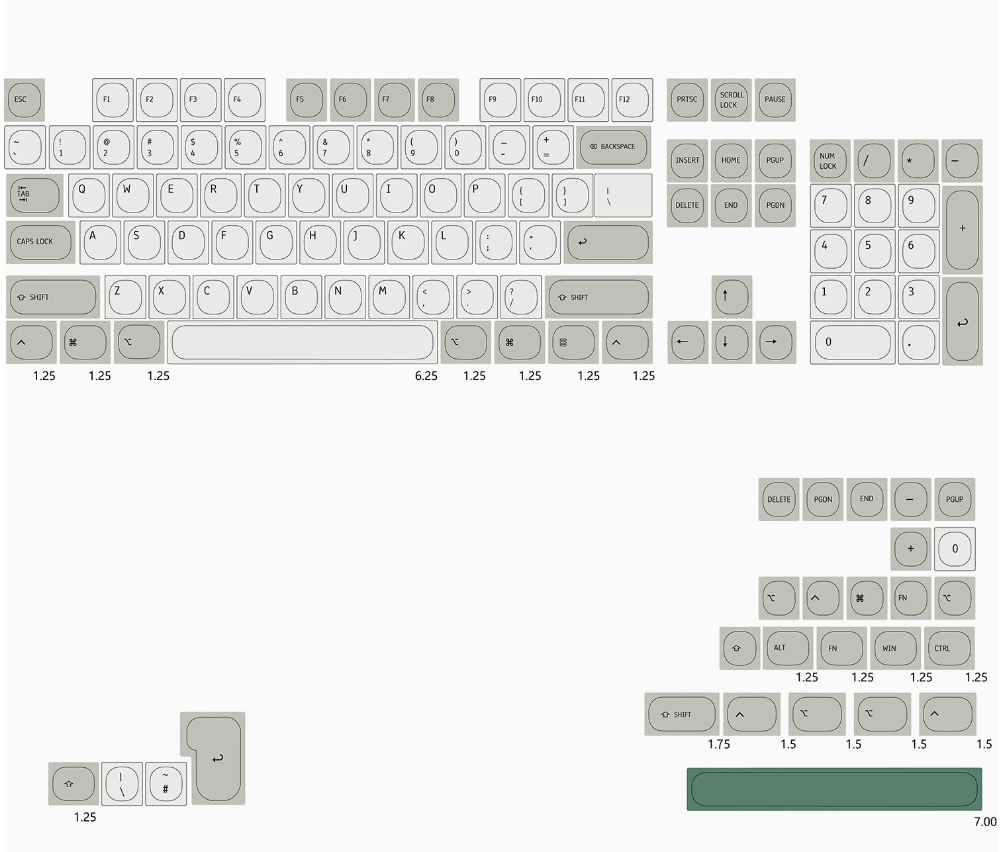 MAC Retro Keycap Set (MA)