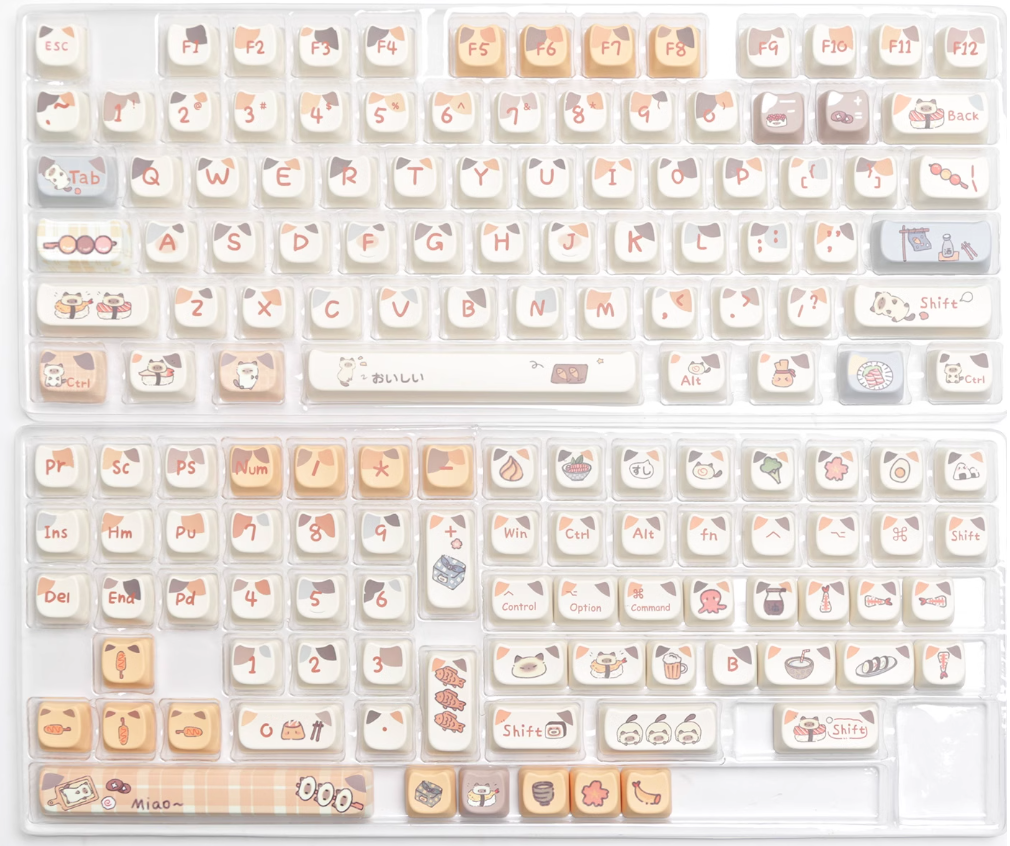 Sushi Siamese Cat Keycap Set