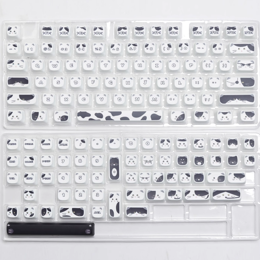 Black & White Kitties Keycap Set