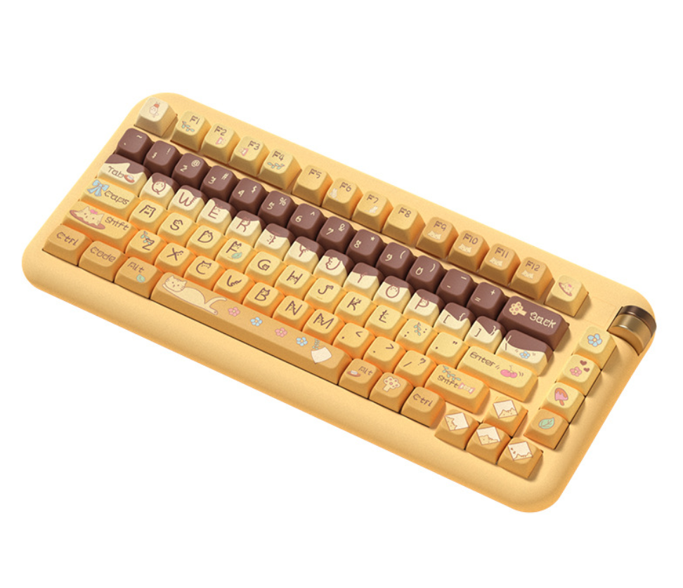 Yellow Pudding Kitty Keycap Set