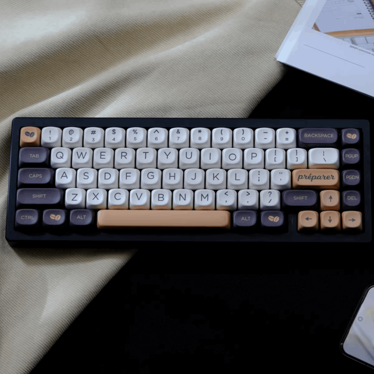 KBCaps Coffee Dye-Sub PBT Keycaps | 126 keys | MOA Profile | ANSI | Keycaps only