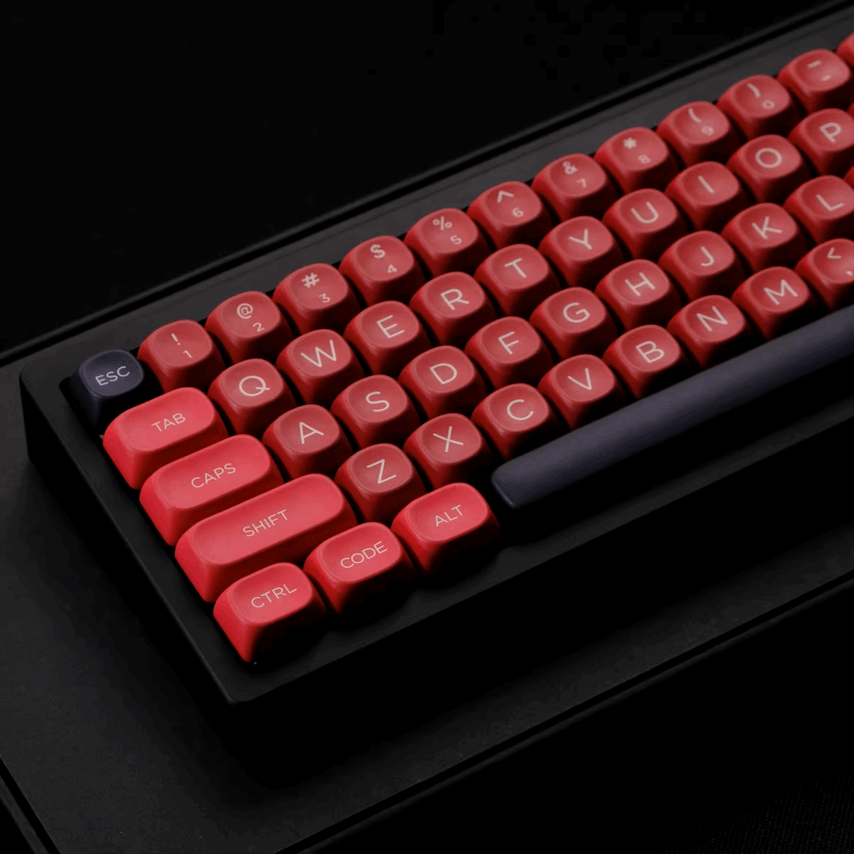 KBCaps Inferno Black Dye-Sub PBT Keycaps | 126 keys | MOA Profile | ANSI | Keycaps only