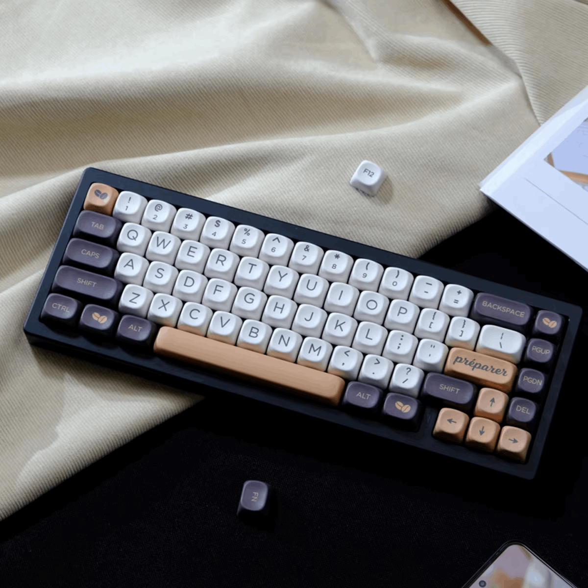 KBCaps Coffee Dye-Sub PBT Keycaps | 126 keys | MOA Profile | ANSI | Keycaps only