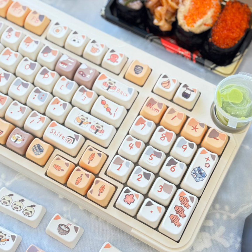 Sushi Siamese Cat Keycap Set