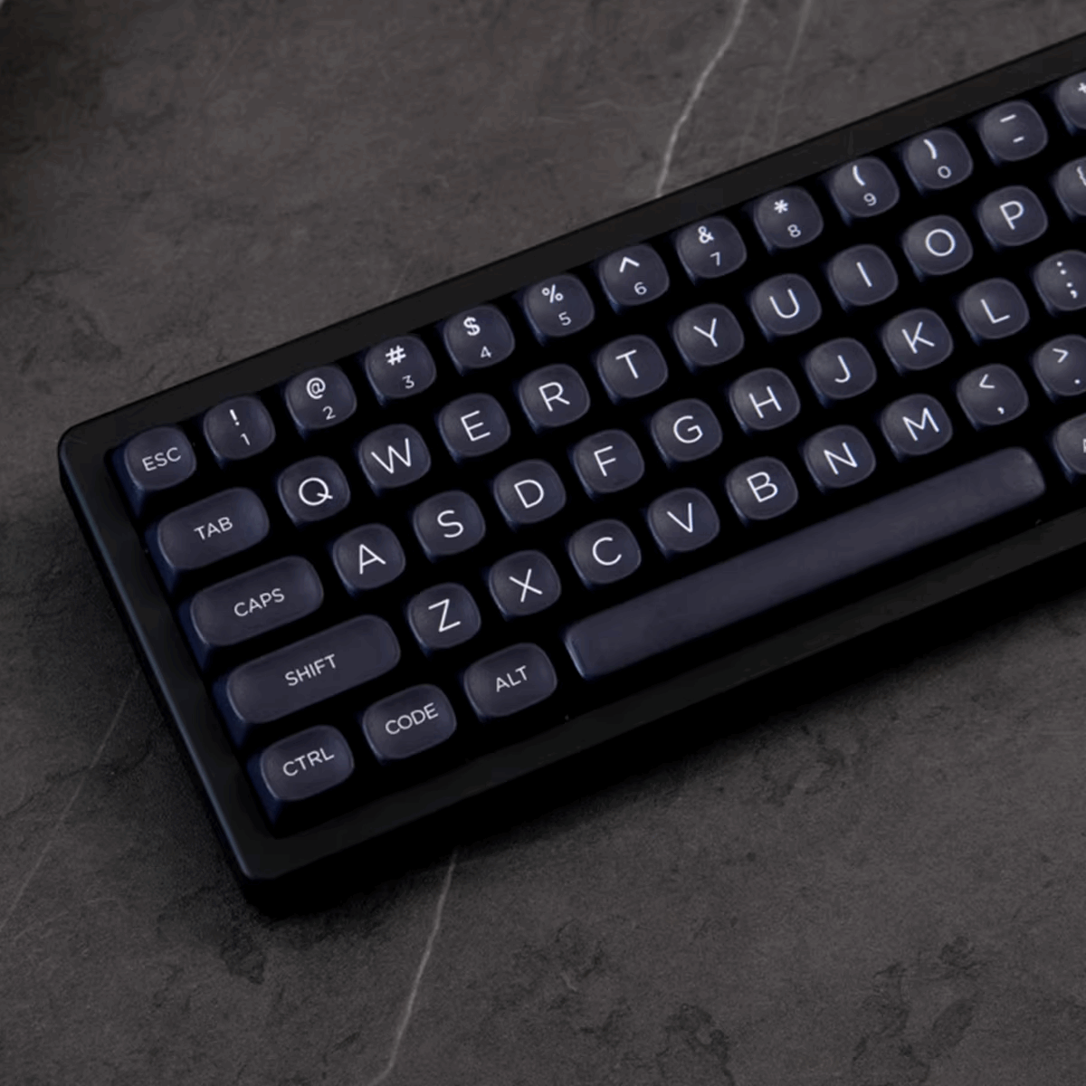 KBCaps Minimalist Black Dye-Sub PBT Keycaps | 126 keys | MOA Profile | ANSI | Keycaps only