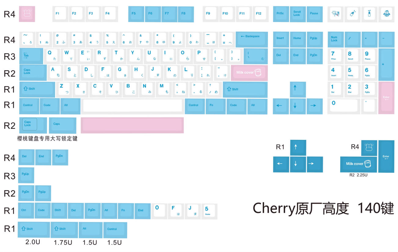 Milk Cover JP Keycap Set