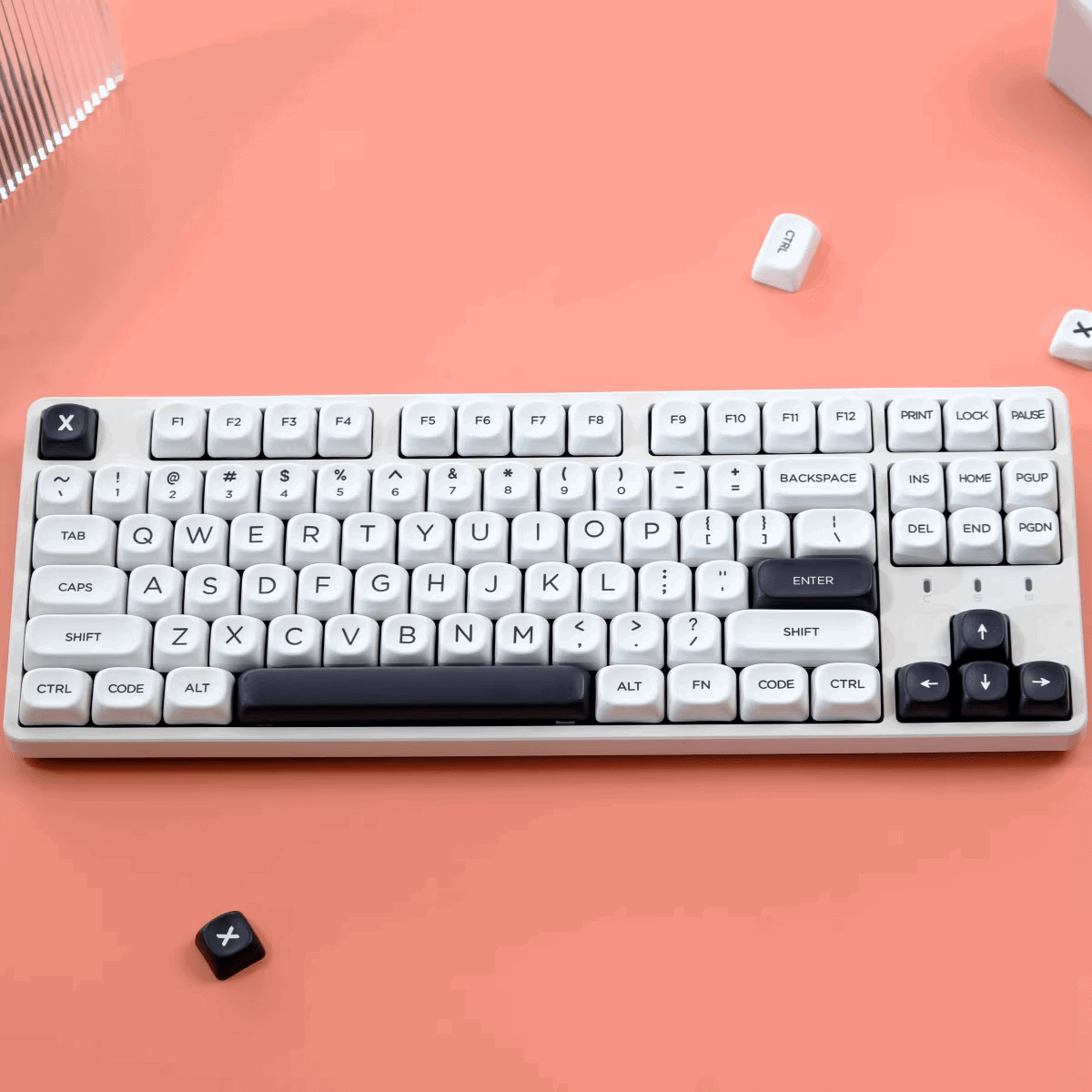 KBCaps Minimalist White Dye-Sub PBT Keycaps | 126 keys | MOA Profile | ANSI | Keycaps only