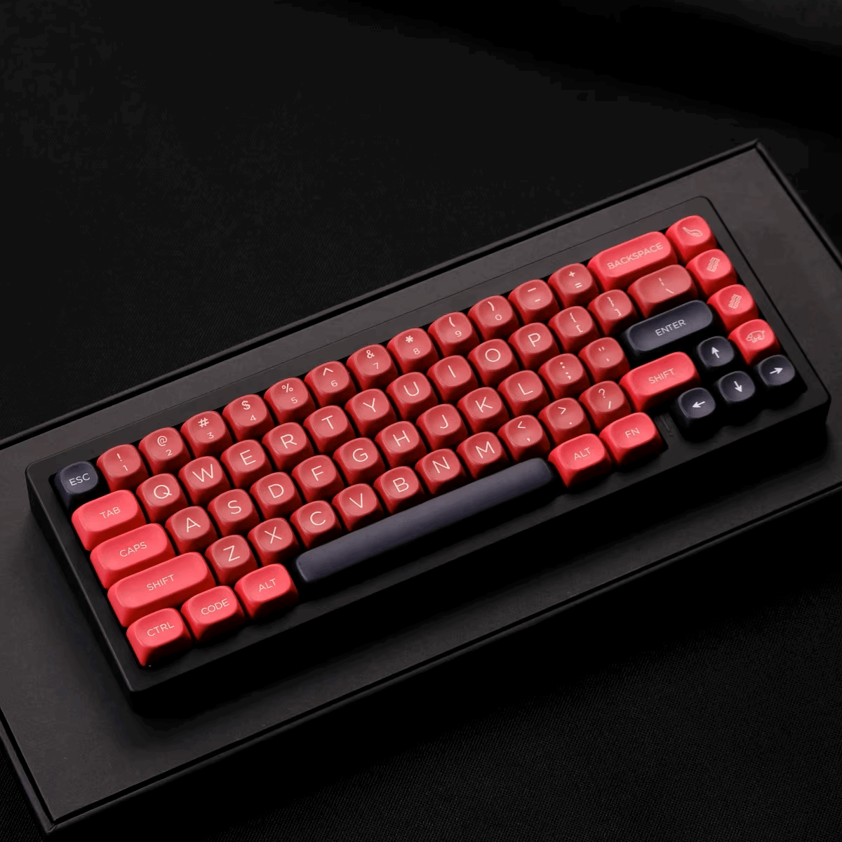 KBCaps Inferno Black Dye-Sub PBT Keycaps | 126 keys | MOA Profile | ANSI | Keycaps only