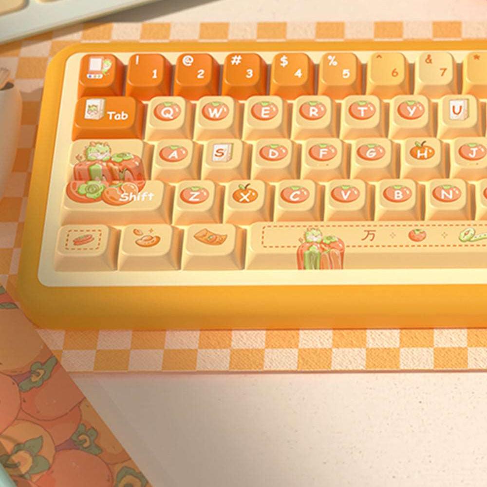 Poppy Orange Dye-Sub PBT Keycaps | 158 keys | MDA Profile | ANSI | ISO | Keycaps only