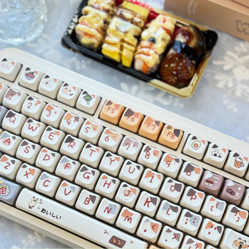 Sushi Siamese Cat Keycap Set