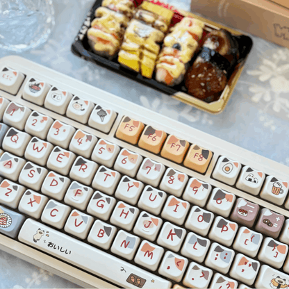 Sushi Siamese Cat Keycap Set