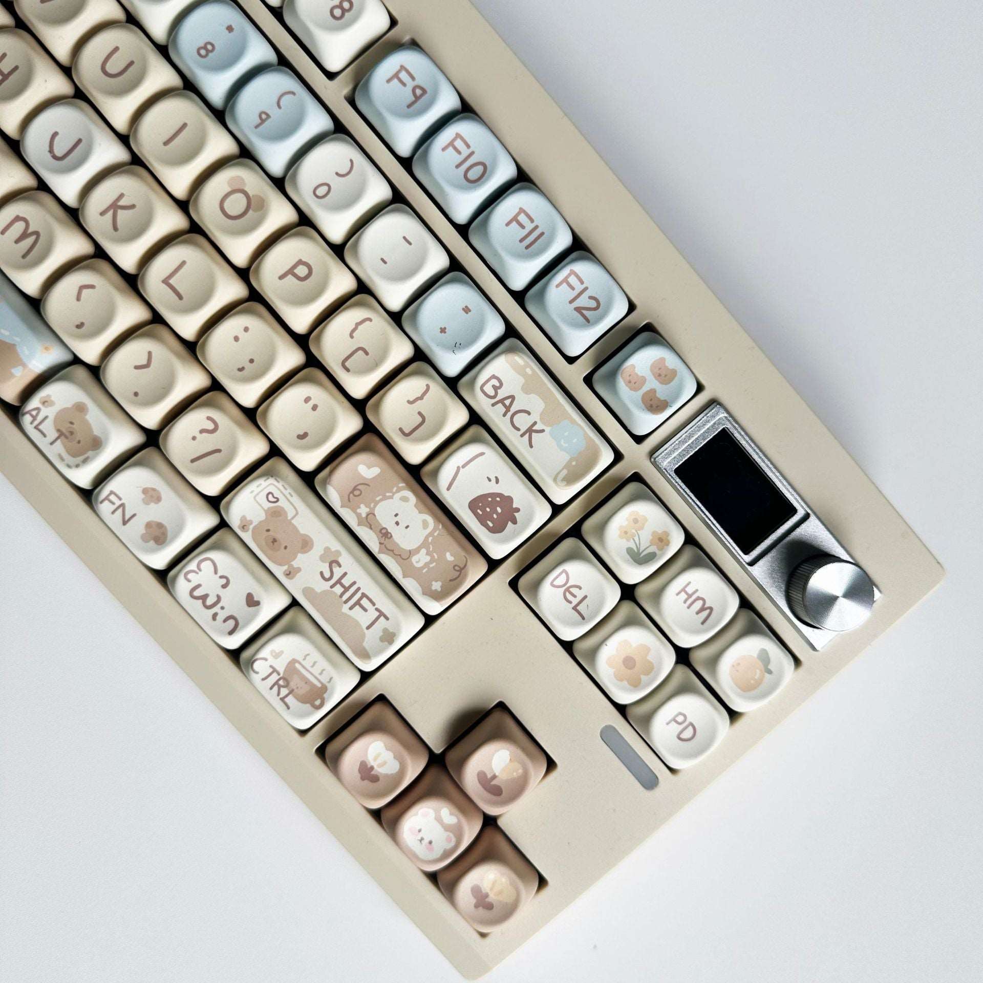 Milktea Bear Dye-Sub PBT Keycaps | 132 keys | MOA Profile | ANSI | Keycaps only