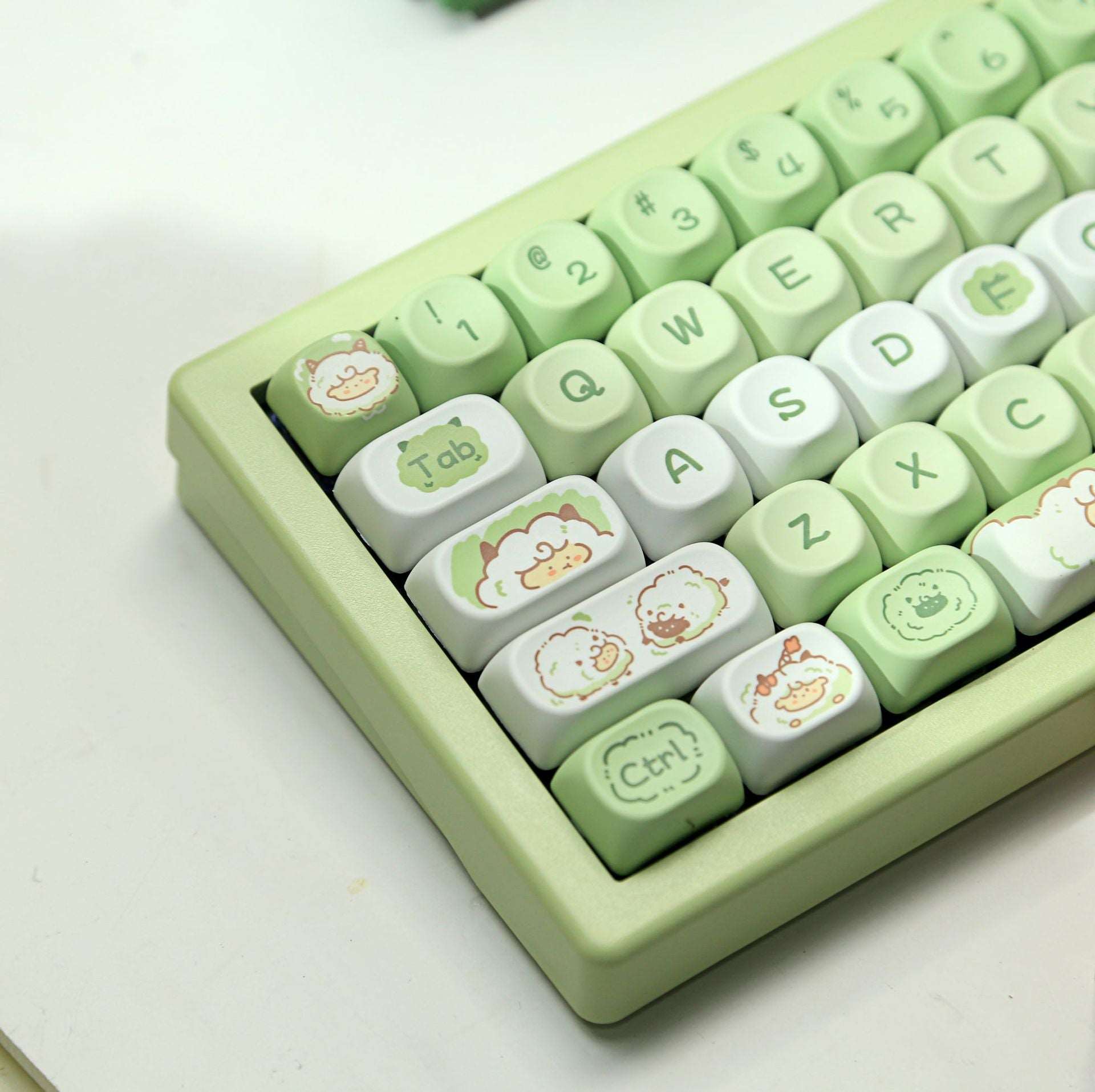 Puffy Sheep Dye-Sub PBT Keycaps | 132 keys | MOA Profile | ANSI | Keycaps only