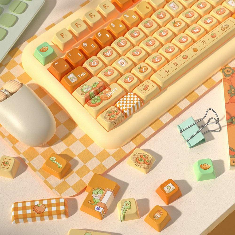 Poppy Orange Dye-Sub PBT Keycaps | 158 keys | MDA Profile | ANSI | ISO | Keycaps only