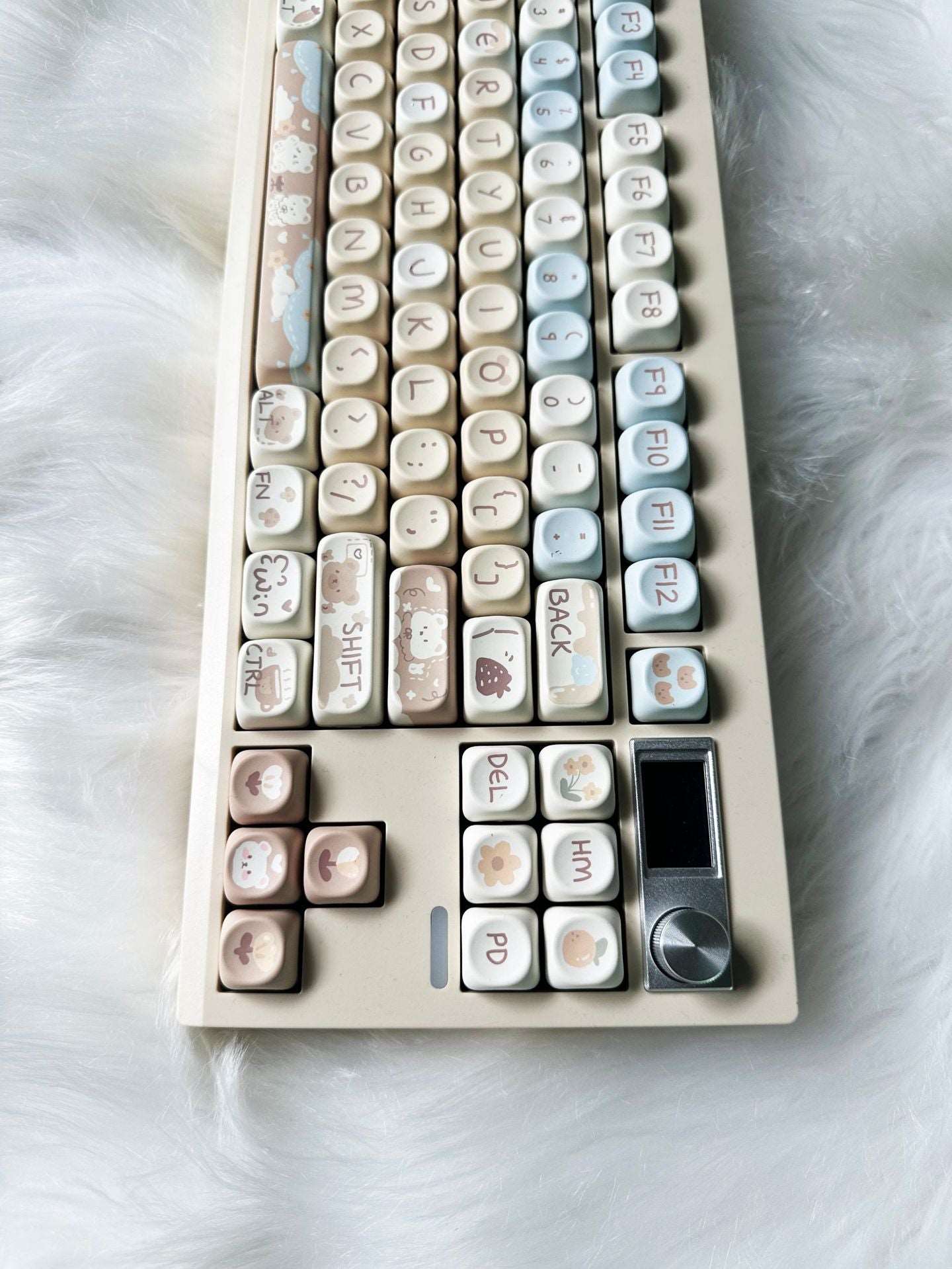 Milktea Bear Dye-Sub PBT Keycaps | 132 keys | MOA Profile | ANSI | Keycaps only