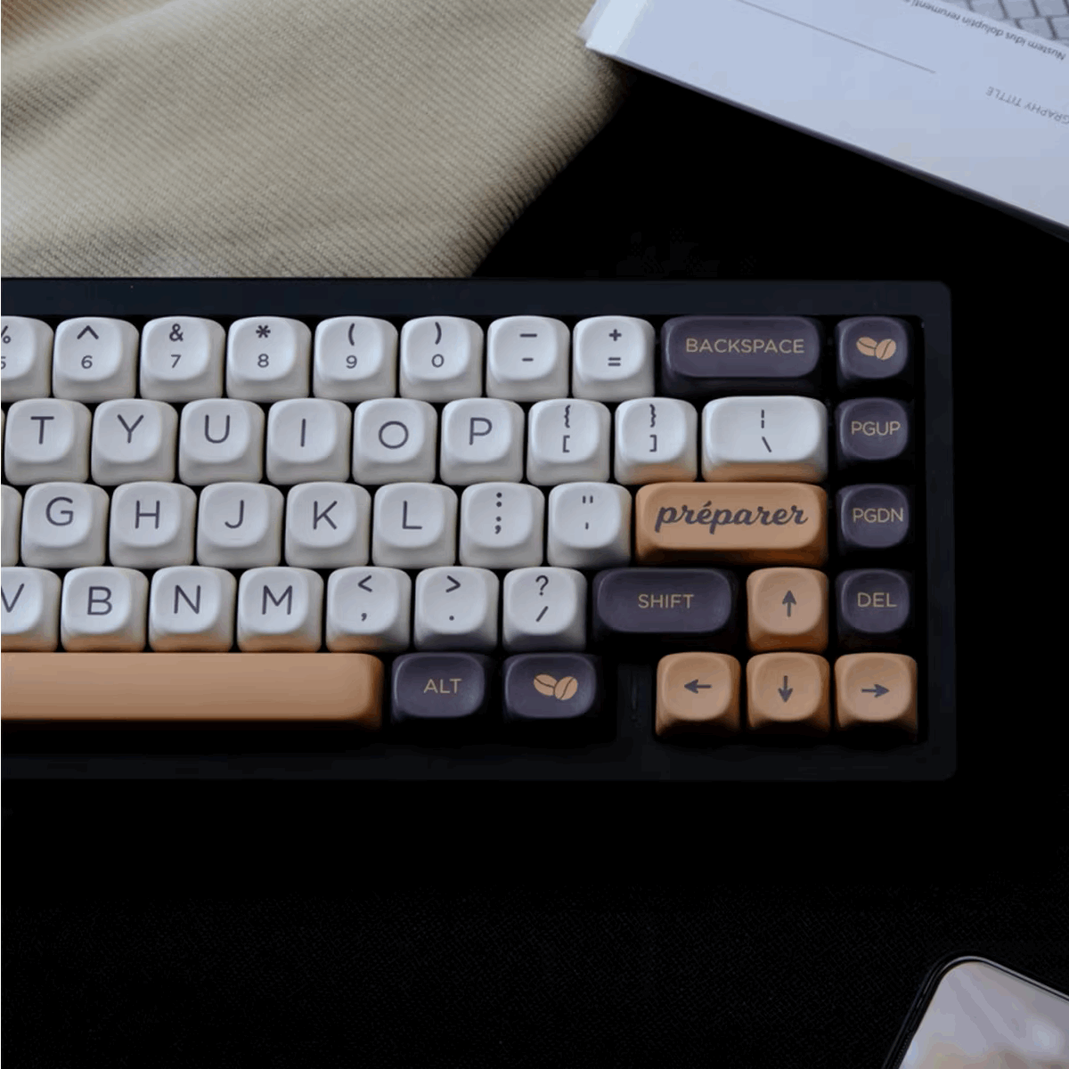 KBCaps Coffee Dye-Sub PBT Keycaps | 126 keys | MOA Profile | ANSI | Keycaps only