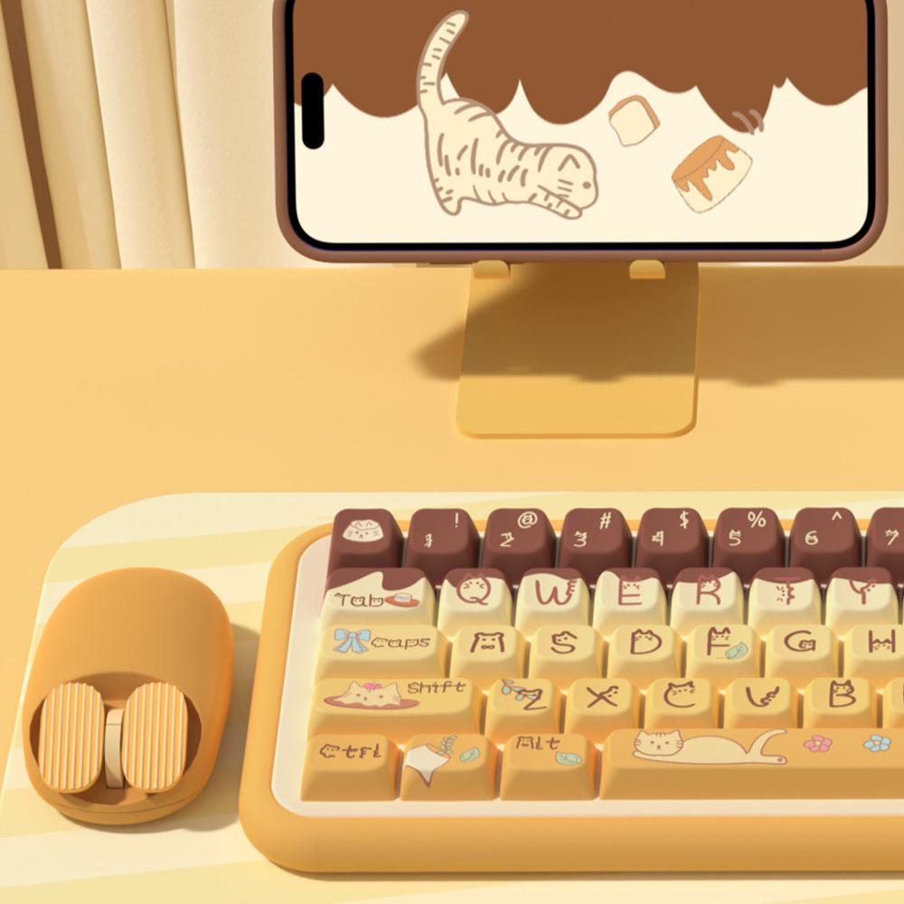 Yellow Pudding Kitty Keycap Set