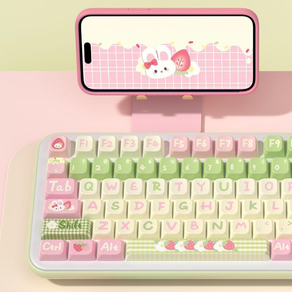 Strawberry Milk Bunny Keycap Set