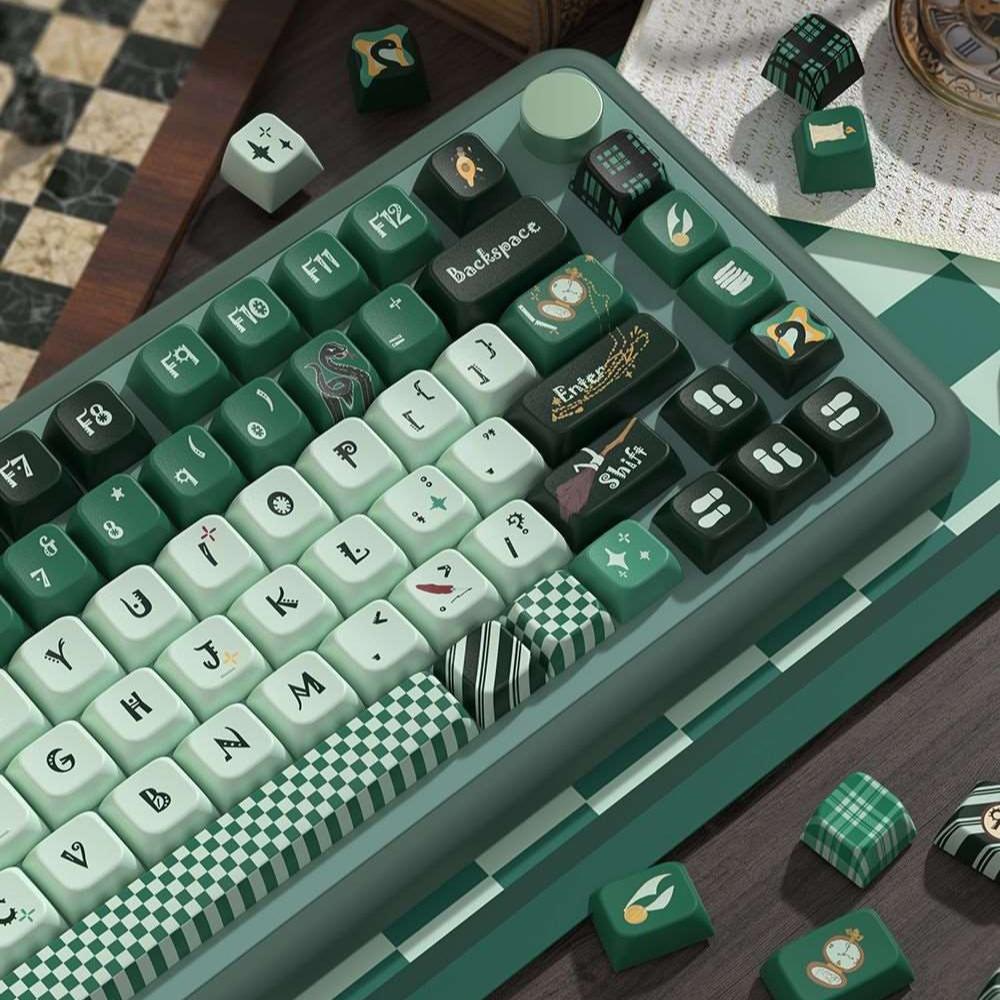 Slytherin Theme Dye-Sub PBT Keycaps | 158 keys | MDA Profile | ANSI | ISO | Keycaps only