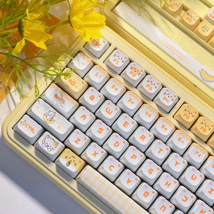 Banana Cat Keycap Set