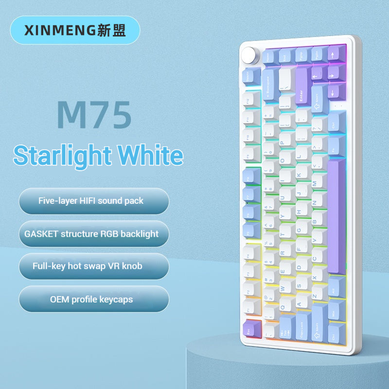 XinMeng M75 Tri-Mode Wireless Mechanical Keyboard