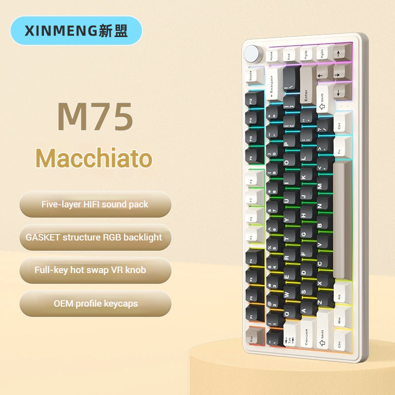 XinMeng M75 Tri-Mode Wireless Mechanical Keyboard