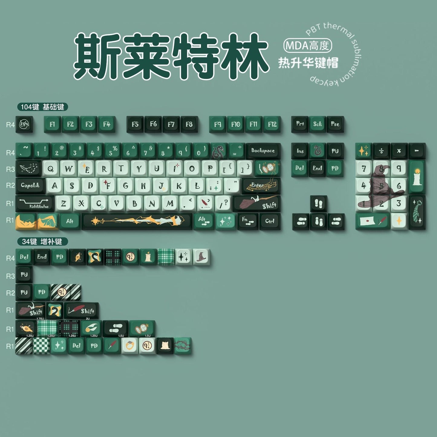 Slytherin Theme Keycap Set