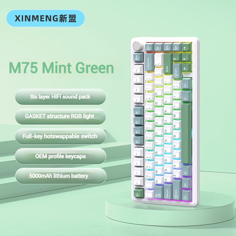 XinMeng M75 Tri-Mode Wireless Mechanical Keyboard