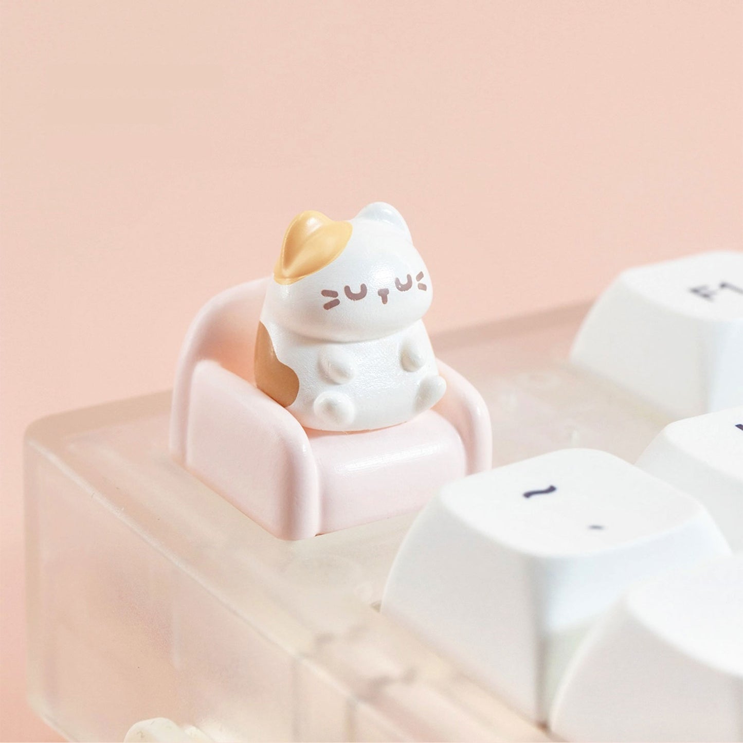 Sitting Sleepy Kitty Artisan Keycap