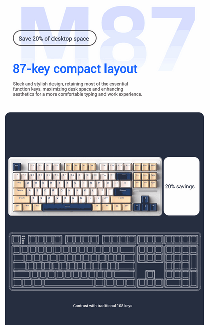 Xinmeng M87ProV2 TKL Wired Wireless Mechanical Keyboard