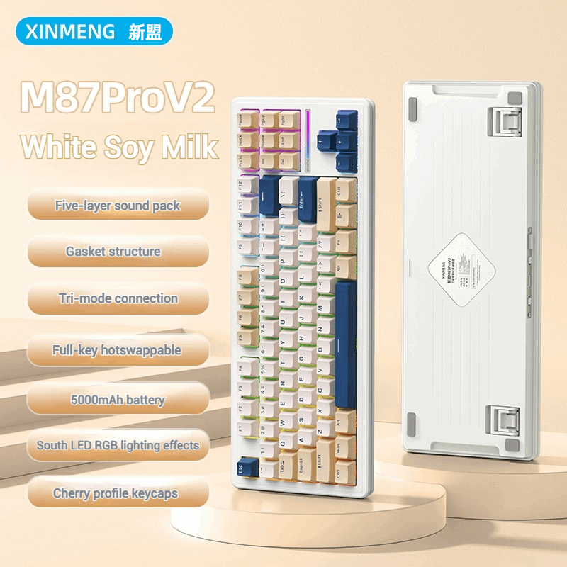 Xinmeng M87 Pro V2 TKL Wired Wireless Mechanical Keyboard