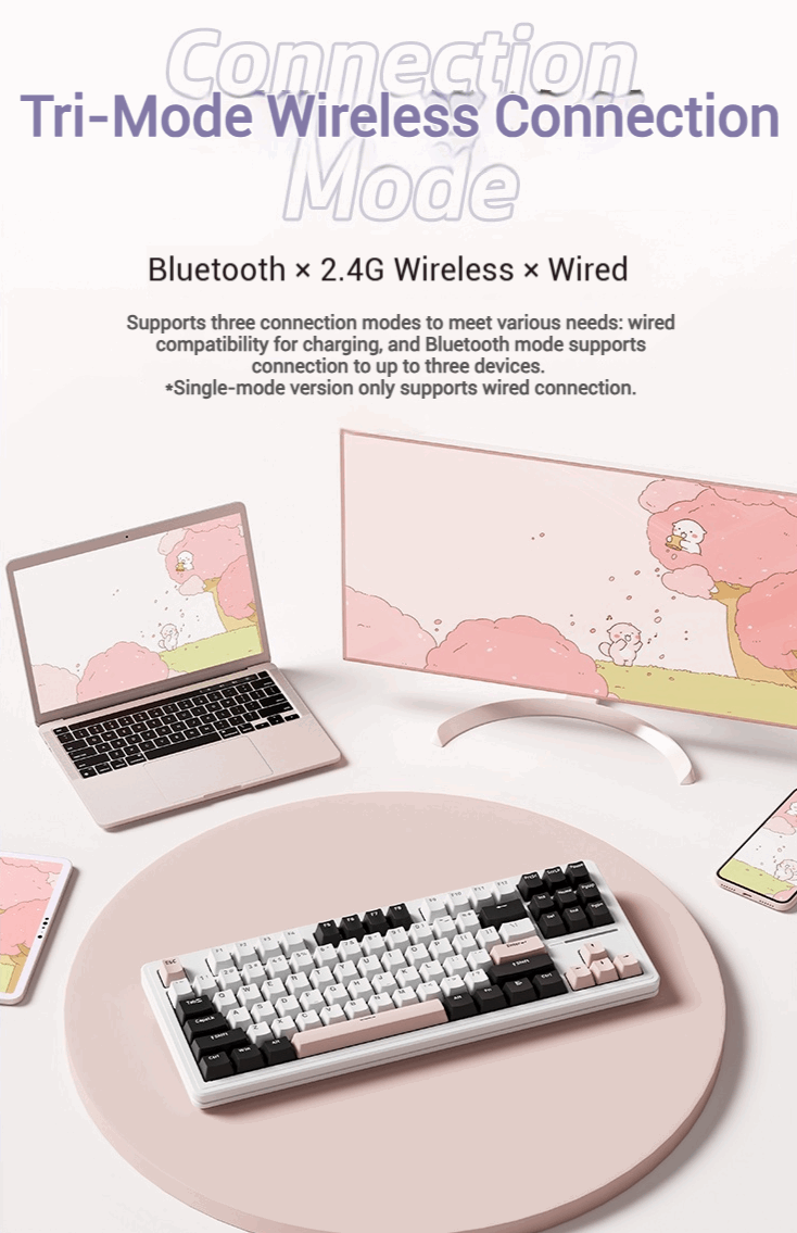 Xinmeng M87ProV2 TKL Wired Wireless Mechanical Keyboard Bluetooth 2.4g Wireless Wired
