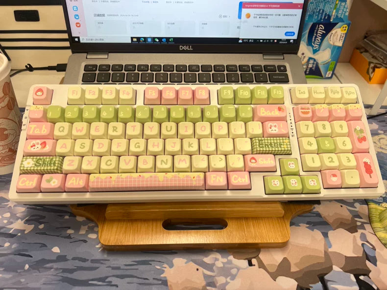 Strawberry Milk Bunny Keycap Set