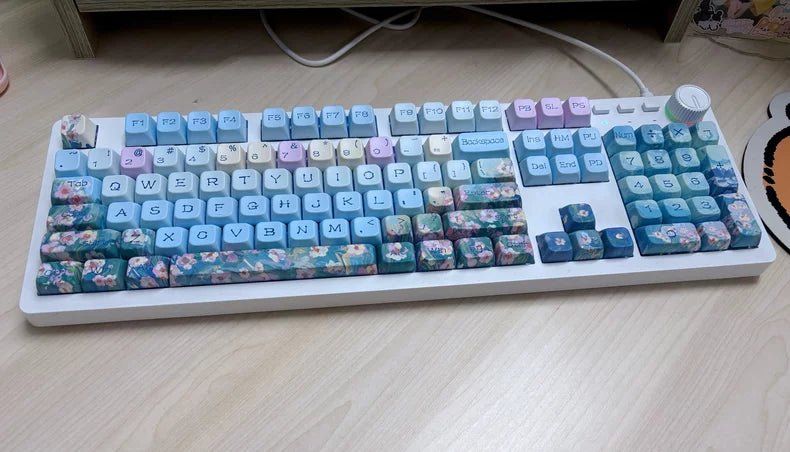 Azure Daisy Keycap Set - MDA Profile Keycaps - TzunaBee