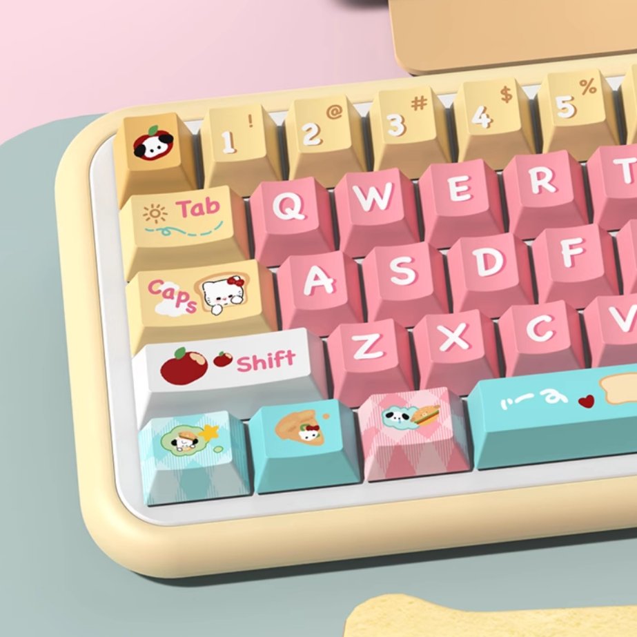 Bagel Pup Keycap Set - Cherry Profile Keycaps - TzunaBee